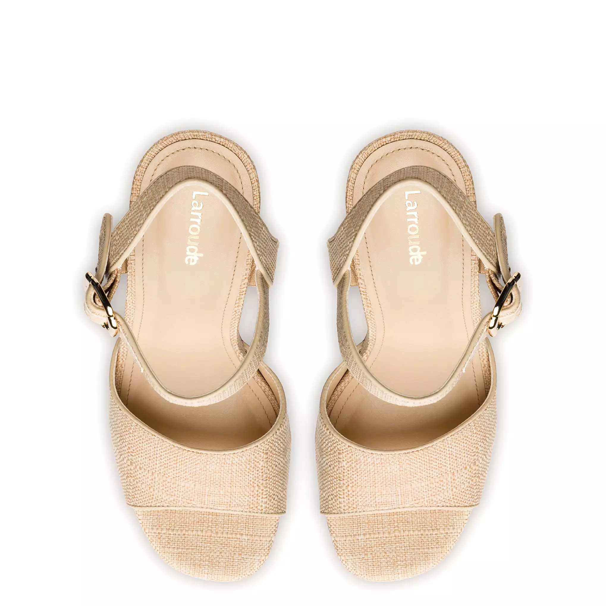 Vanessa Platform Sandal In Beige Raffia