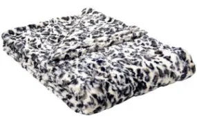 White Jaguar Luxury Faux Fur Throw 58x45