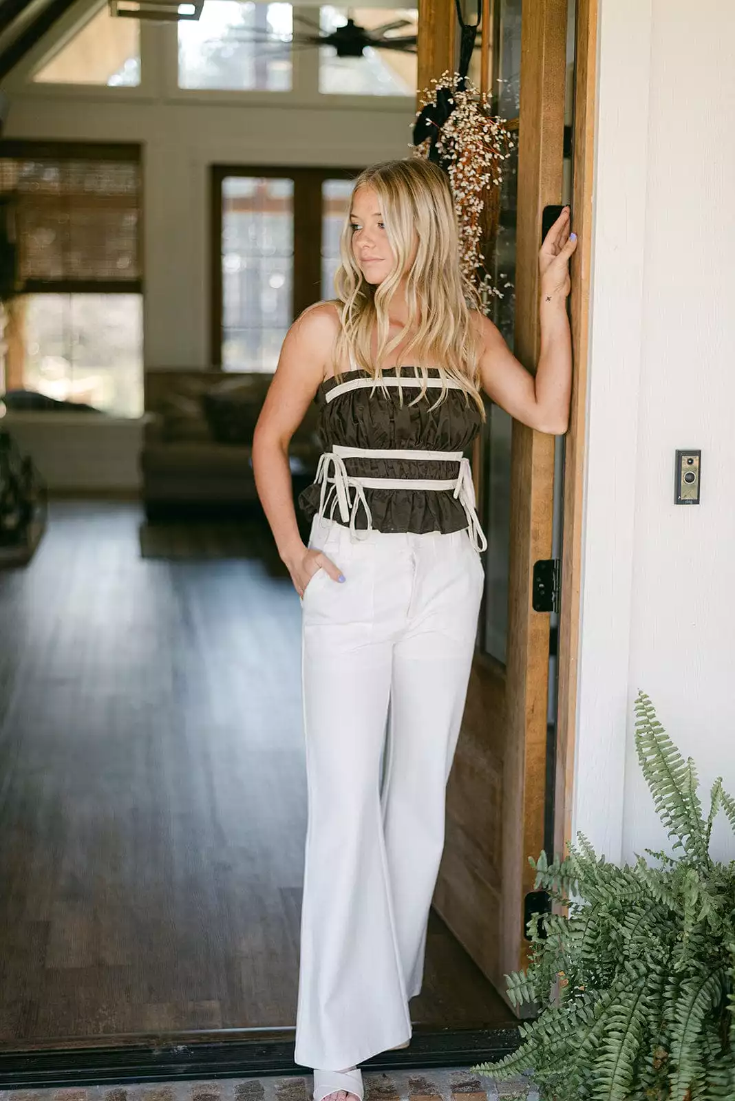 White Ponte Flare Pants