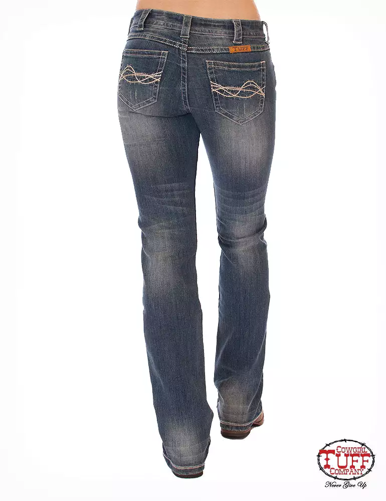 Women's Cowgirl Tuff Ride Fearless Bootcut Jeans- Natural Waist