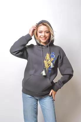 Women's Graphite Hoodie- Wheat