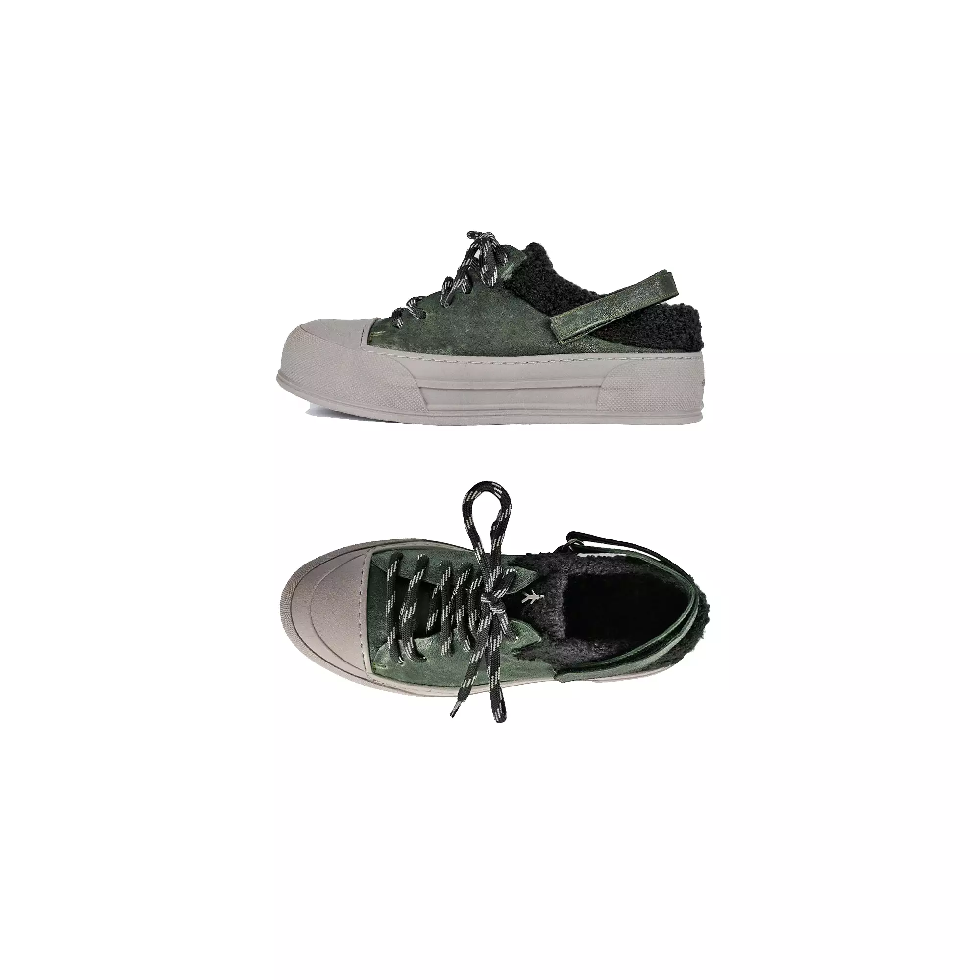 Wool Sabot Sneaker Grattato Forest Green