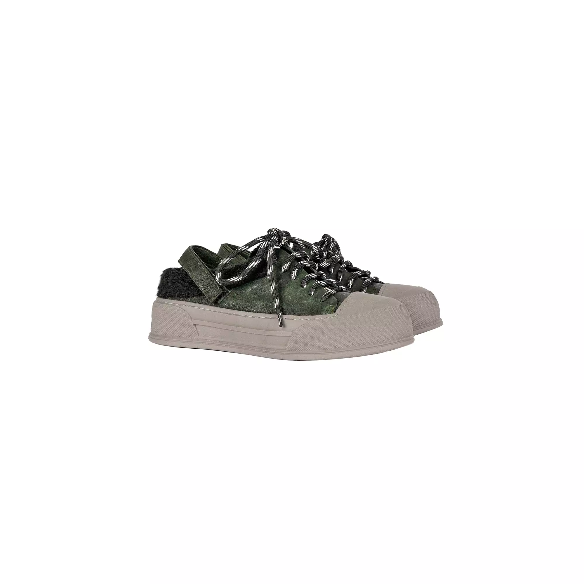 Wool Sabot Sneaker Grattato Forest Green