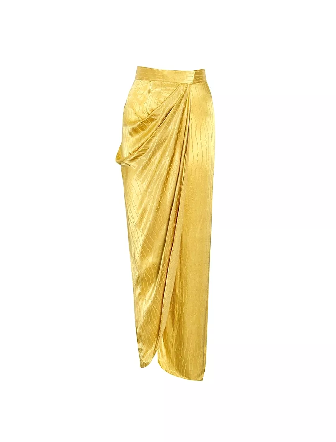 Yellow High Slit Asymmetrical Long Skirt