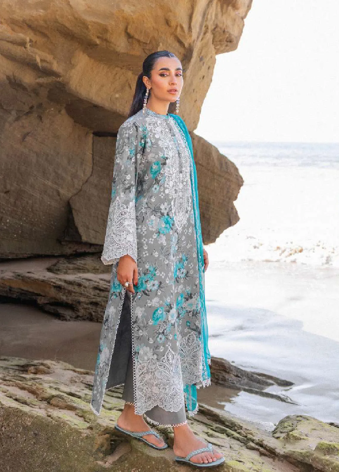 Zainab Chottani Embroidered Lawn Unstitched 3 Piece Suit - ZC24CL 10B LANA