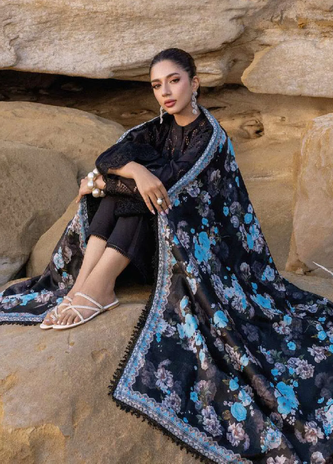 Zainab Chottani Embroidered Lawn Unstitched 3 Piece Suit - ZC24CL 5B KANZA