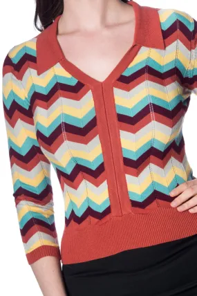 ZOE ZIG ZAG COLLAR TOP